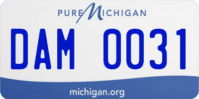 MI license plate DAM0031