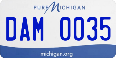 MI license plate DAM0035