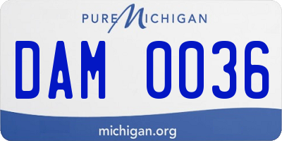 MI license plate DAM0036