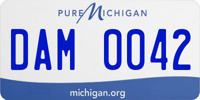 MI license plate DAM0042