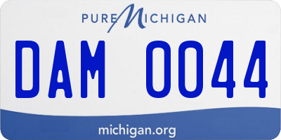 MI license plate DAM0044