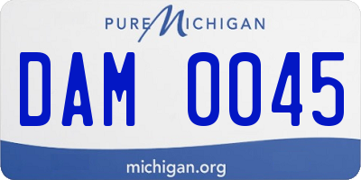 MI license plate DAM0045