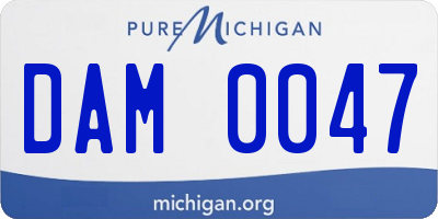 MI license plate DAM0047