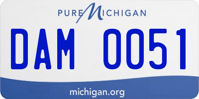 MI license plate DAM0051