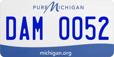 MI license plate DAM0052