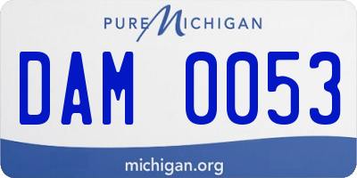 MI license plate DAM0053
