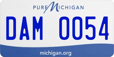 MI license plate DAM0054