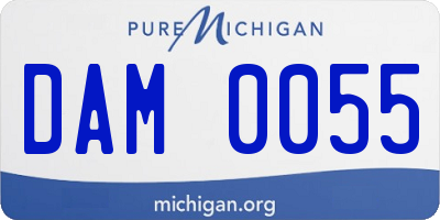 MI license plate DAM0055
