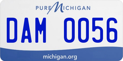 MI license plate DAM0056