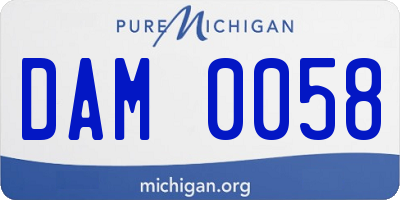 MI license plate DAM0058