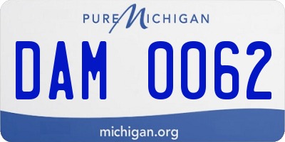 MI license plate DAM0062