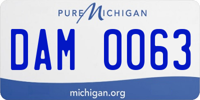 MI license plate DAM0063