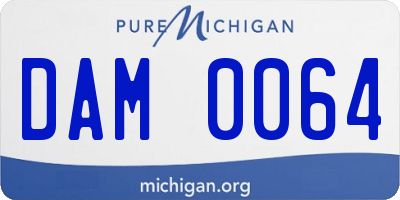 MI license plate DAM0064