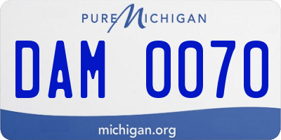 MI license plate DAM0070