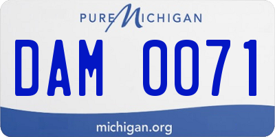 MI license plate DAM0071