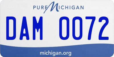 MI license plate DAM0072