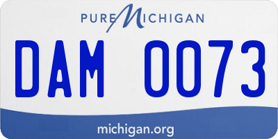 MI license plate DAM0073