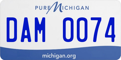 MI license plate DAM0074