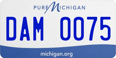 MI license plate DAM0075