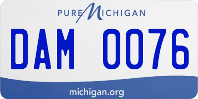 MI license plate DAM0076