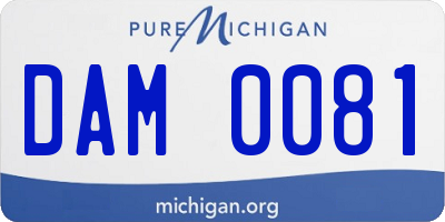 MI license plate DAM0081