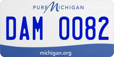 MI license plate DAM0082