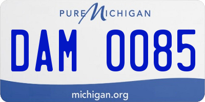 MI license plate DAM0085