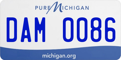 MI license plate DAM0086