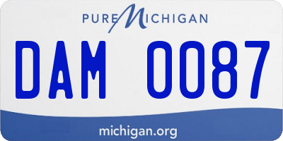 MI license plate DAM0087