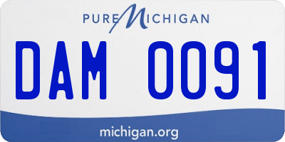 MI license plate DAM0091