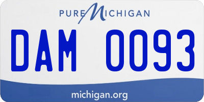 MI license plate DAM0093