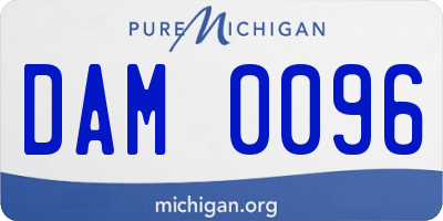 MI license plate DAM0096