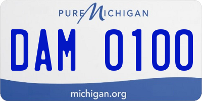 MI license plate DAM0100