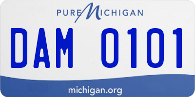 MI license plate DAM0101