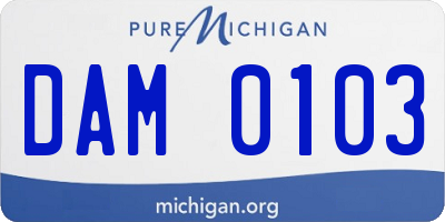 MI license plate DAM0103