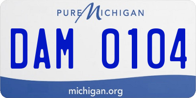 MI license plate DAM0104