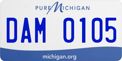 MI license plate DAM0105