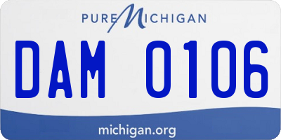 MI license plate DAM0106