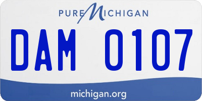 MI license plate DAM0107