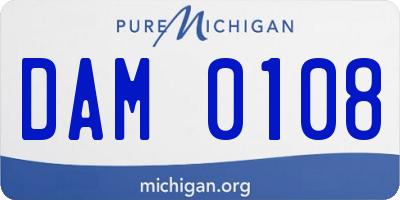 MI license plate DAM0108