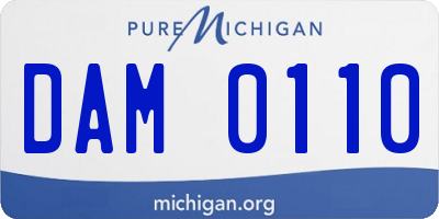 MI license plate DAM0110