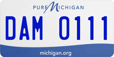 MI license plate DAM0111