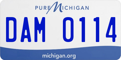 MI license plate DAM0114