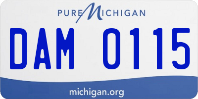 MI license plate DAM0115