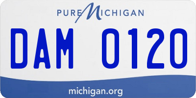 MI license plate DAM0120