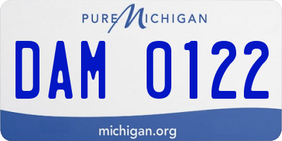 MI license plate DAM0122