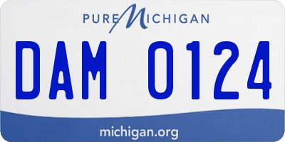 MI license plate DAM0124