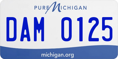 MI license plate DAM0125