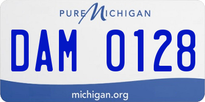 MI license plate DAM0128