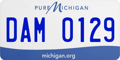 MI license plate DAM0129